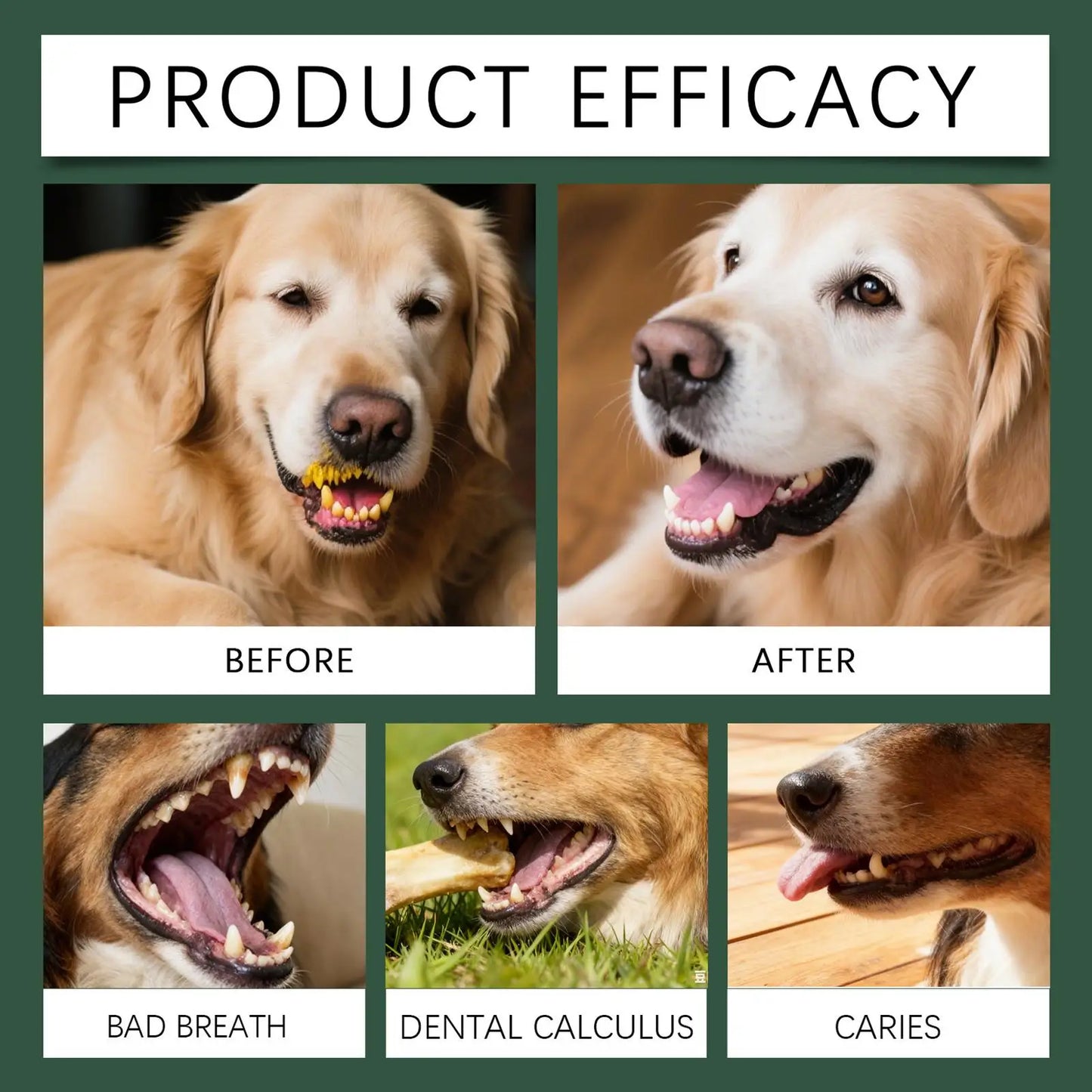 100g Dog Tooth Powder Freshen Breath Natural Plaque Tartar Remover Probiotic Teeth Cleaning Dental Care For Puppy Small Large