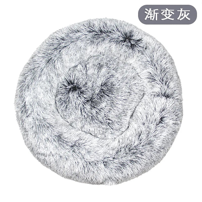 40-120cm Round Long Plush Dog Kennel Winter Warm Pet Sleeping Bed Dog House Dogs Cat Kennel Cushion Soft Sofa Pets Accessories