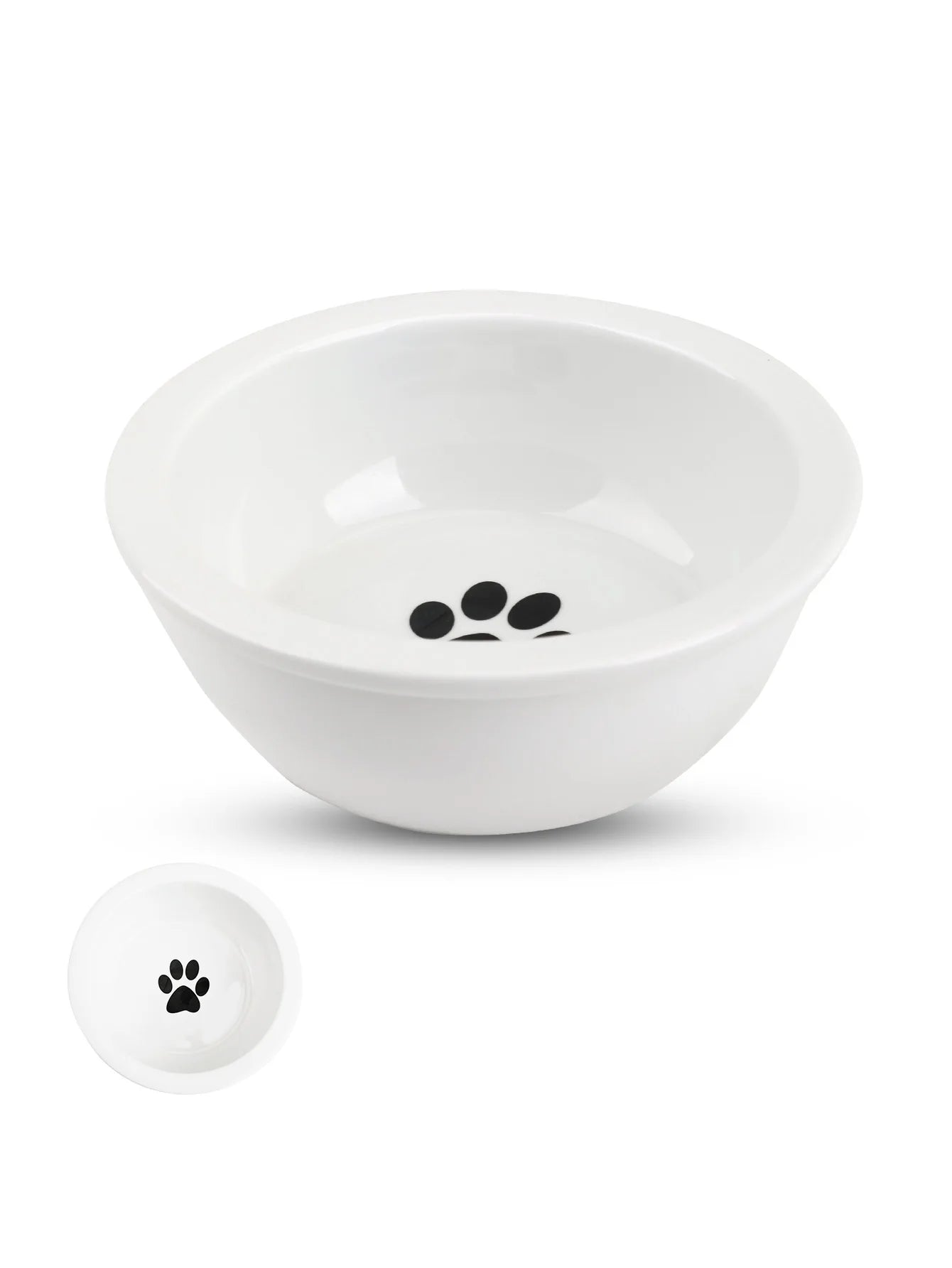 1 Set Elevated Ceramic Cat Bowls 1 Set Non-Slip Ceramic Cat Food And Water Bowls With Iron Bracket, Elevated Tilted Cat Feeder