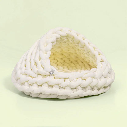 Cute Cat Bed Nest Small Dog Kennel Winter Thick House Weaving Pet Puppy Sleeping Bag Super Soft Cat Sleeping Bed Pet Cushion