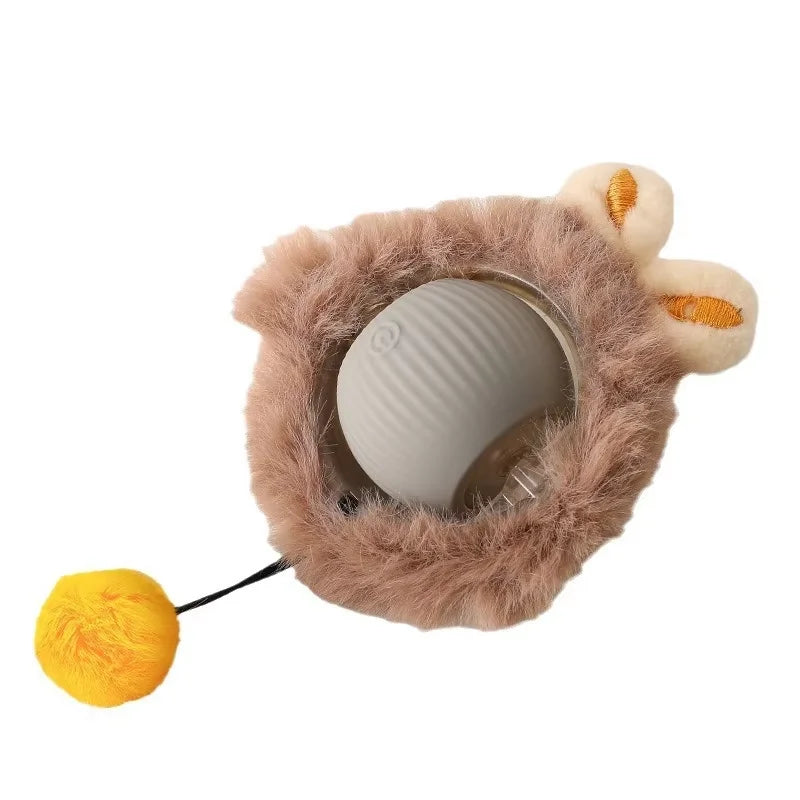 Cat Toy Intelligent Electric Automatic Rolling USB Rechargeable with Rope Sound Making Toy Ball Home Pet Soothing Supplies