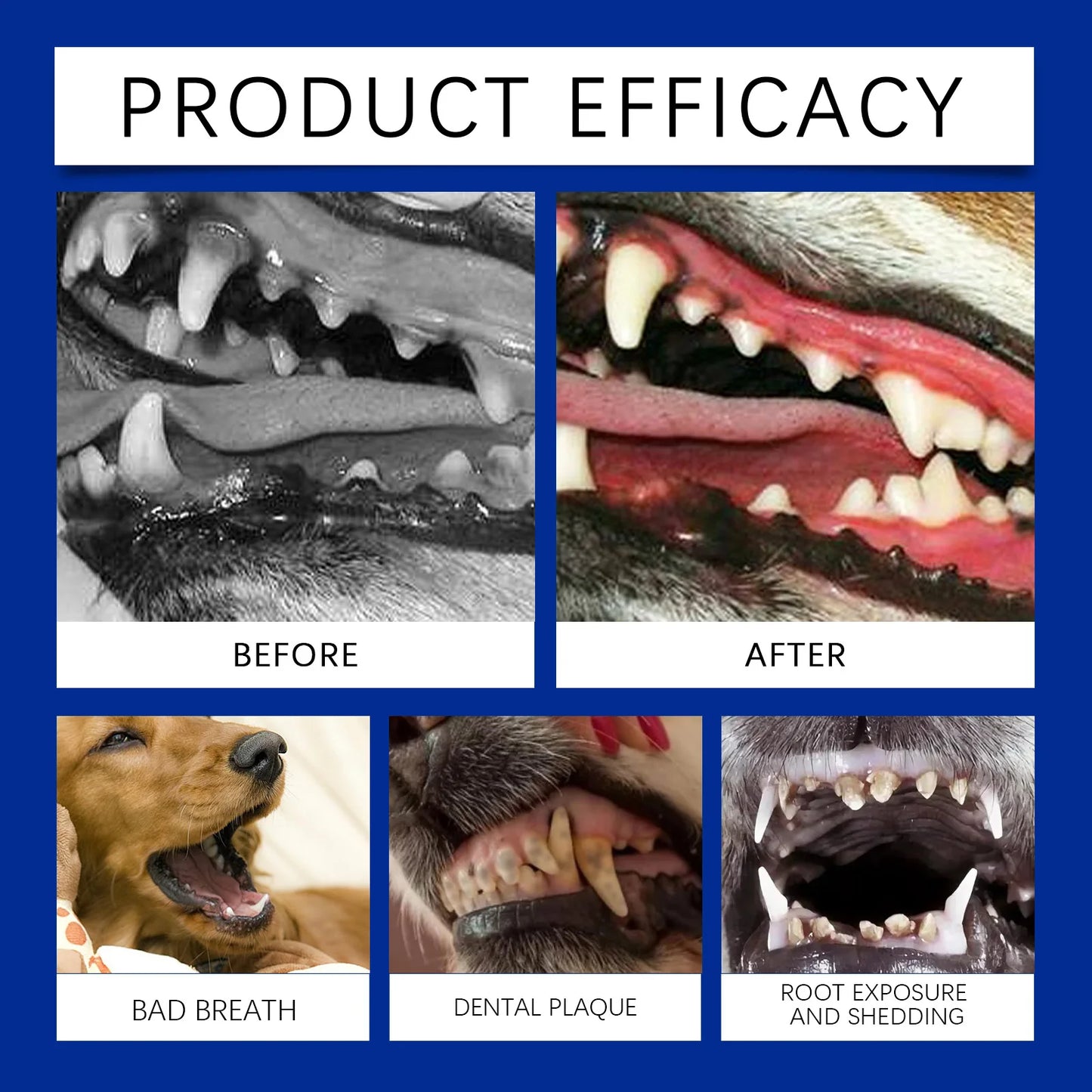 Yegbong 120g Dog Teeth Cleaning Powder for Dogs, Gentle Teeth Cleaning for Dogs to Improve Oral Odor and Freshen Breath