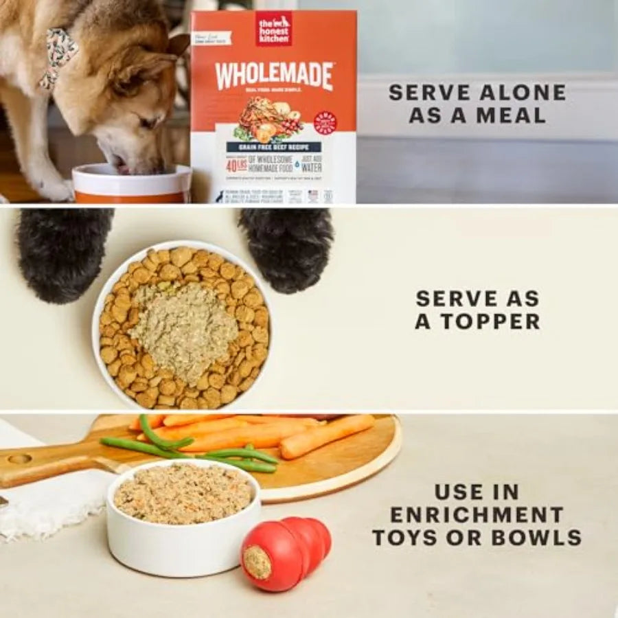 Human Grade Wholemade™ Dehydrated Whole Grain Dog Food - Complete and Balanced Meal or Topper - Turkey 10 lb Box