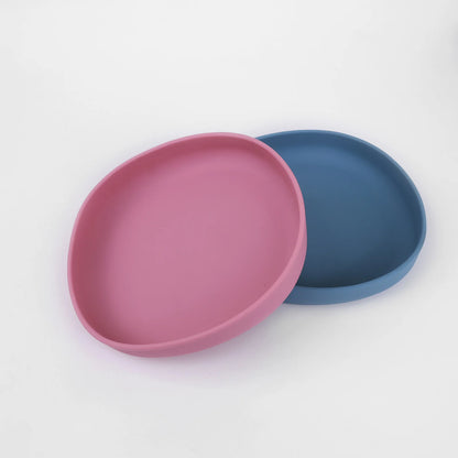 2PCS Whisker-Friendly Silicone Cat Plates, Wide Shallow Pet Bowls, Non-Spill Feeding Dish for Dry Wet Food