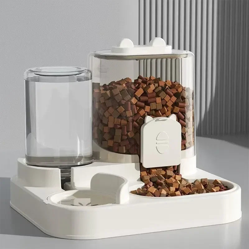 KJ Automatic Feeder Dog Cat Food Bowl with Water Fountain Large Capacity Pet Food Storage Dispenser Container Puppy Pet BB