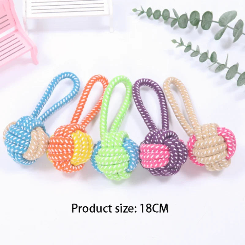 Mini Dog Toys Interactive Cotton Rope Chew Ball Toothbrush Puppy Toy for Teething Large Small Dogs Pet Accessories
