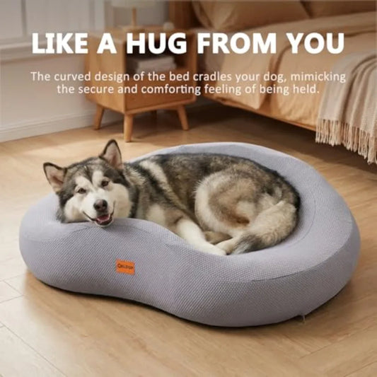 Orthopedic Memory Foam Dog Bed Large Waterproof Pet Sofa with Sides and Removable Washable Cover Non-Slip Bottom Supportive Cou
