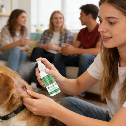 Dog Skin Soothing Spray 50ml Anti Itch Relief Pet Hot Spot Wound Care Moisturizer Cat Puppy Coat Healing Quick Absorb Liquid