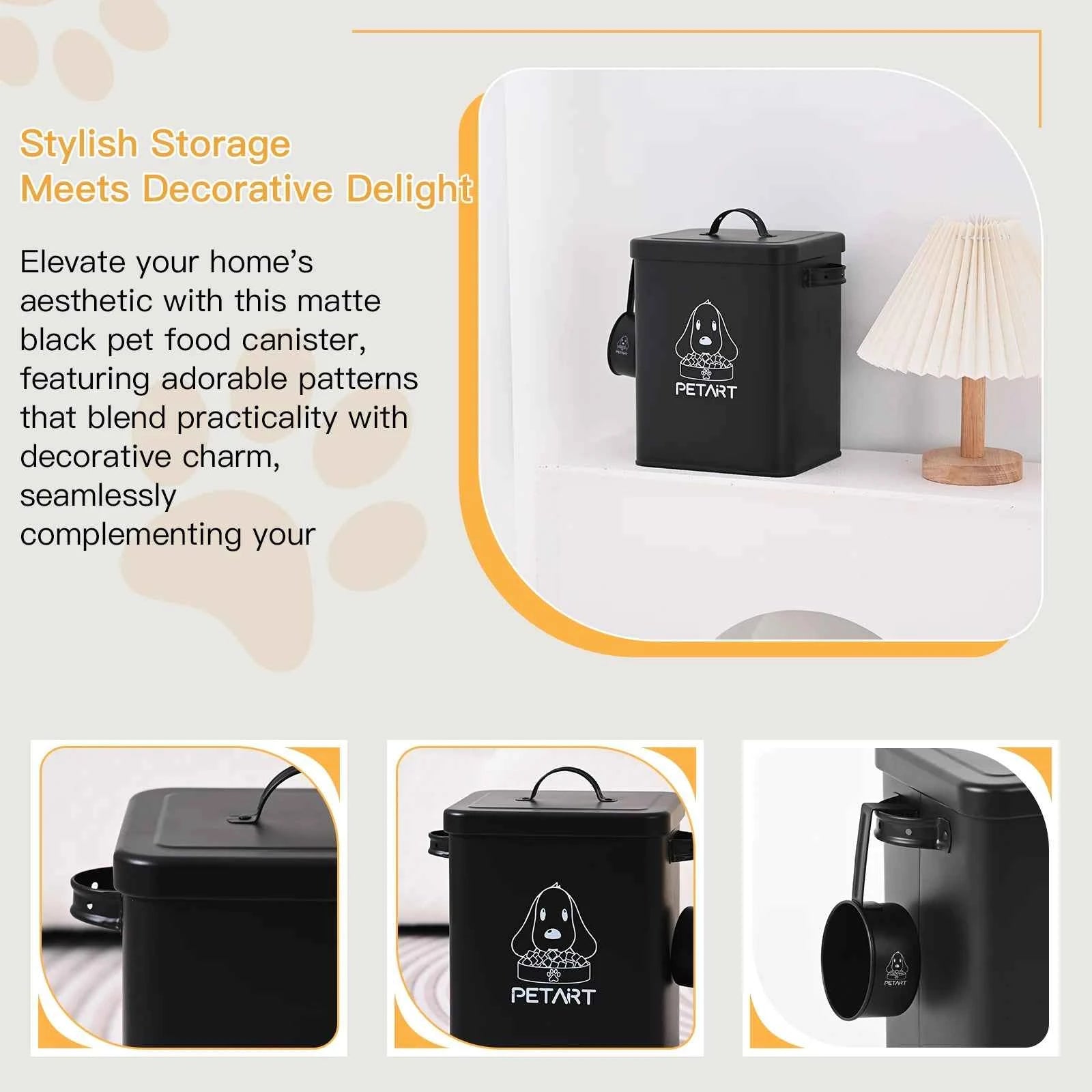 Dog And Cat Food Storage Container, With Spoon, With Desiccant, Waterproof, Large-Capacity Metal Sealed Jar, Not Easy To Deform