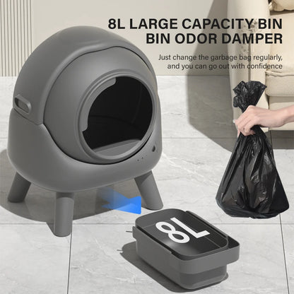 Self Cleaning Cat Litter Box 8L Large Automatic Sandbox for cat 2.4G WiFi Auto Litter Box Robot with APP Control