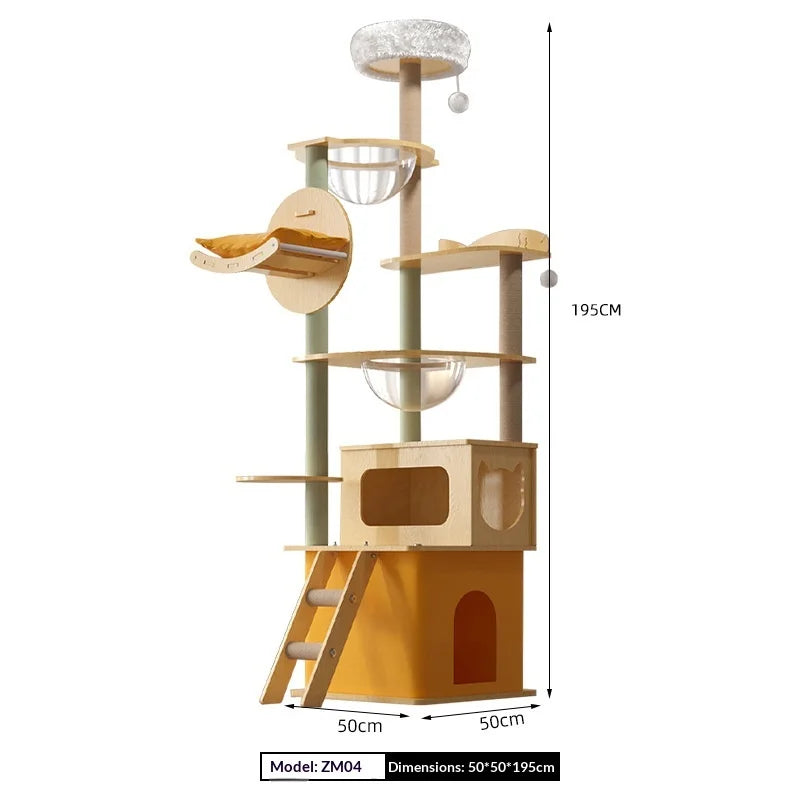 Cat Climbing Frame Cat Tree Integrated Large Wooden Cat Frame House Grab Post Space Cabin Cat Frame Cat Climbing Tree Cat Toys