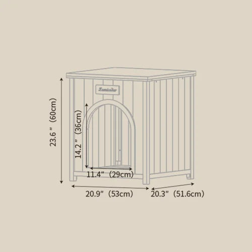 Cream Yellow Flat Roof Pet House FSC Solid Wood 53×51.6×60 cm Indoor Shelter for Small Cats & Dogs
