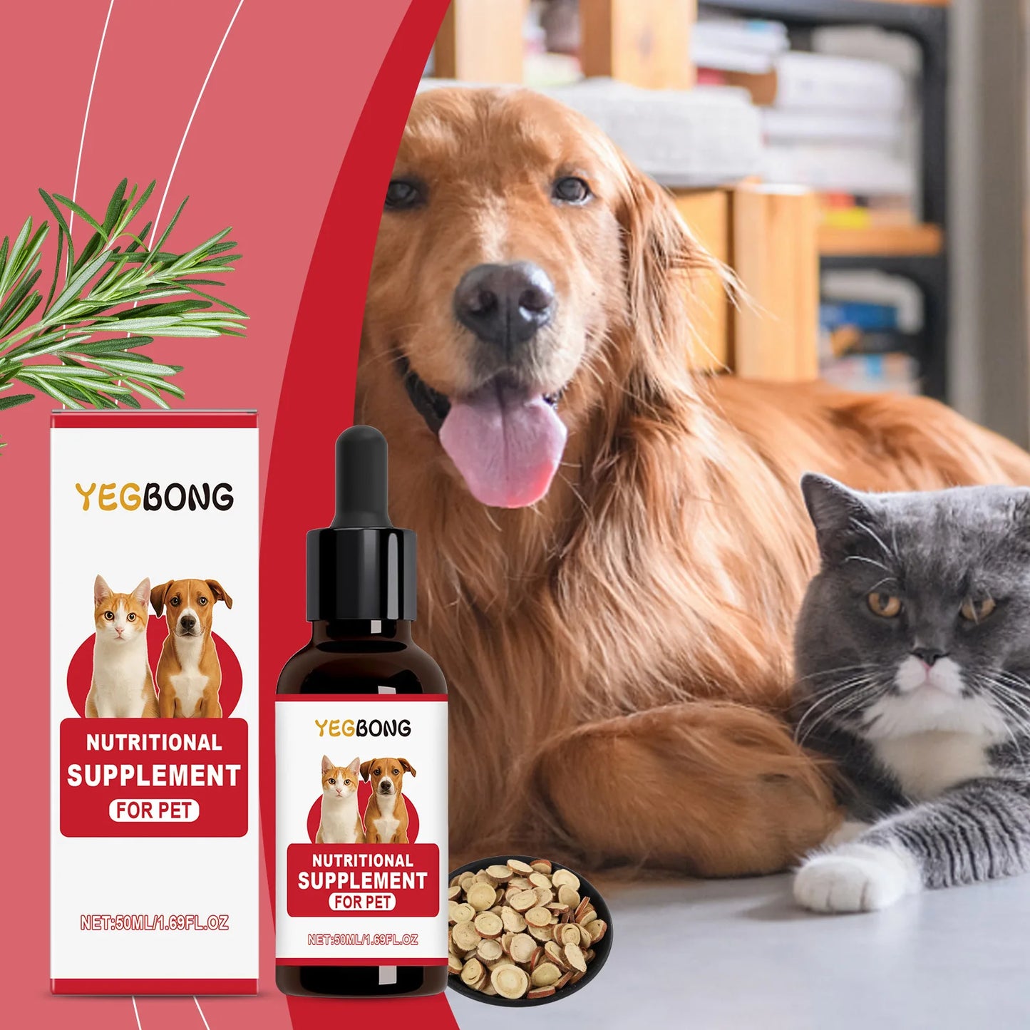 Nutritional Supplement Liquid Boost Pets' Immune System Suitable Dogs Cats Palatable Balanced Formula Gentle Absorbed Daily Care