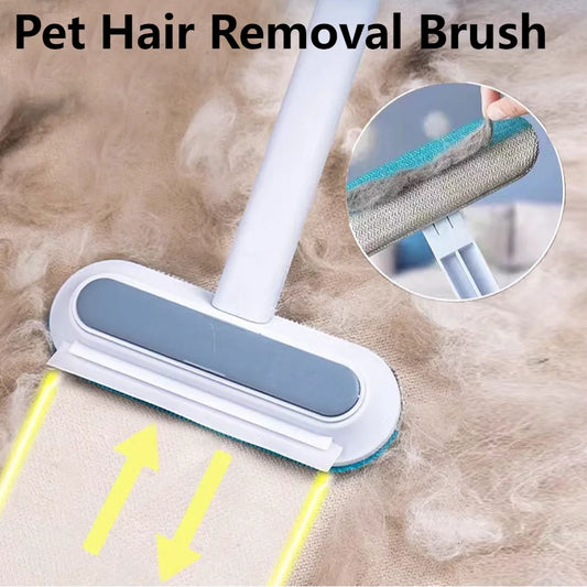 3-in-1 Long Handle Pet Hair Remover Brush – Window, Furniture & Coat Cleaner for Dogs & Cats - Pet Suppie