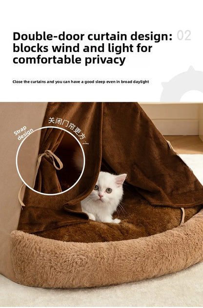 All Season Semi Enclosed Cat Dog Pet House Warm Winter Tent Shelter Wholesale Cat House Cat Accessories Cat's Nest Keeps Warm