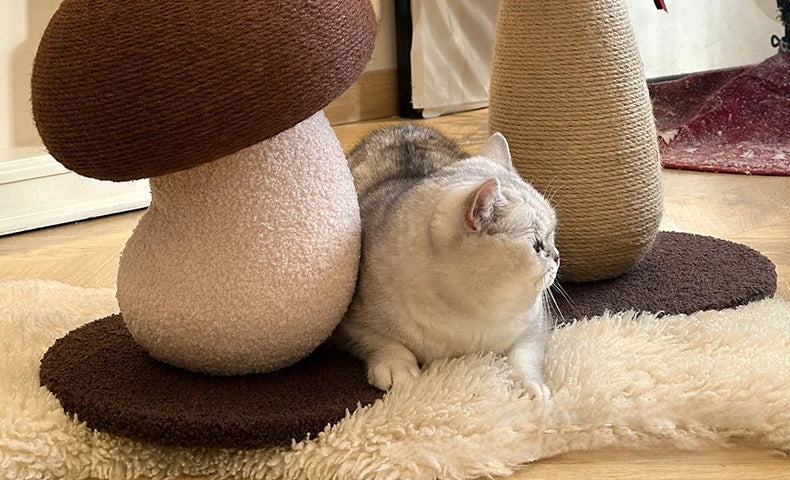 Mushroom Sisal Cat Scratching Post & Board, Vertical Claw Grinding Pad, Durable Non-Shed Cat Scratching Supplies