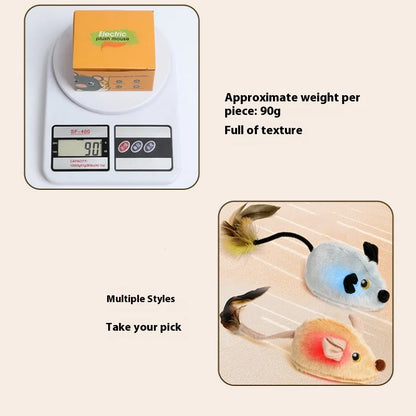 Cat Mouse Interactive Plush Toys LED Glow Electric Telecontrol Auto Rechargeable Pet Moving Mice Toy Realistic Kitten