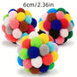 1/3 PCS Cat Toys Colorful Plush Ball Toys Comes with Bells Pet Interactive Toys Suitable for Kittens to Play with