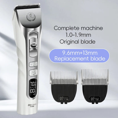 Fenice New Upgrade 5000mA Capacity Cordless LCD Screen Pets Dog Grooming Clippers Rechargeable Haircut Shaver for Trimming Salon