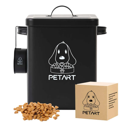 Dog And Cat Food Storage Container, With Spoon, With Desiccant, Waterproof, Large-Capacity Metal Sealed Jar, Not Easy To Deform