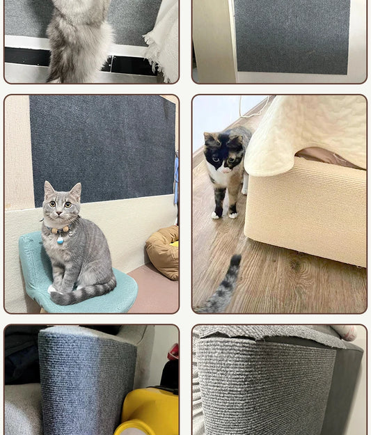 Cat Scratcher Sofa Protector Cats Scratcher Pad Board Protection Trimmable Self-adhesive Carpet Corner Wall DIY Cat Scratch Mat
