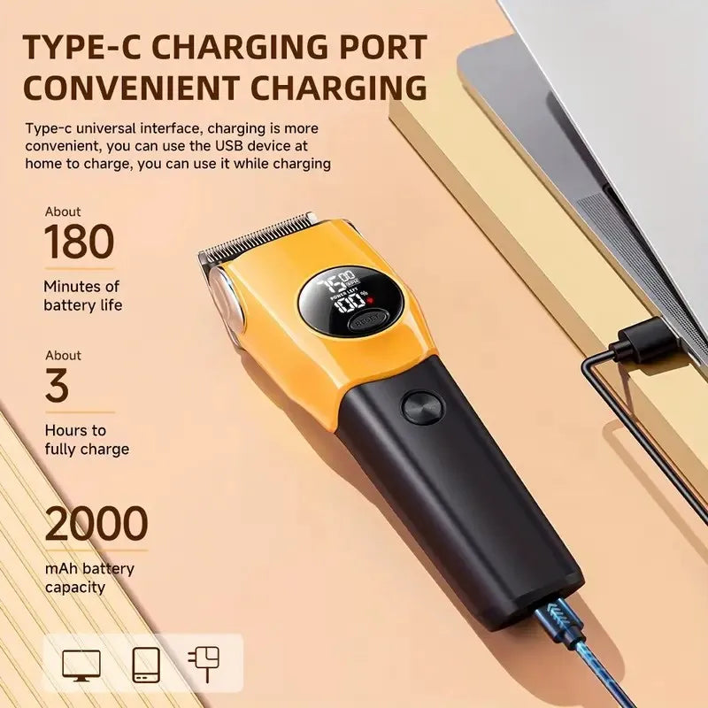 Pet Clipper Professional Dog Hair Trimmer Cat Grooming Shaver 7500/min LED suitable for large, medium, and small pets Trimmers