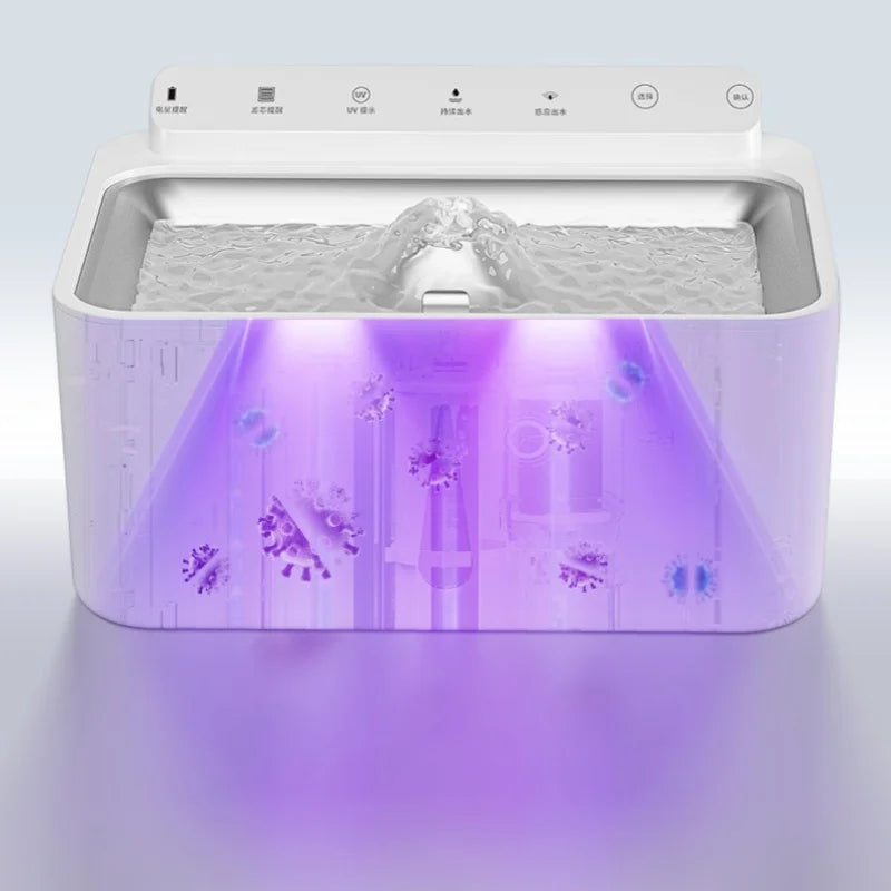 A 5-liter Capacity Wireless Sensor Can Multi-cycle Live Water Filter Pet Automatic Water Dispenser Silent Smart Pet Water Feeder