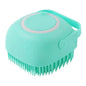 Dog Bathing Brush Pet Massage Brush Shampoo Dispenser Soft Silicone Brush Rubber Bristle for Dogs and Cats Shower Grooming Tool