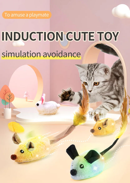 Smart Running Mouse Cat Toy Interactive Random Moving Electric Toys USB charging Simulation Mice Kitten Self-Playing Plush Toys