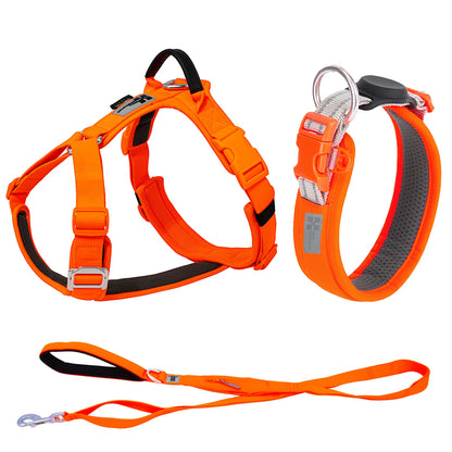 SMALL COMBINATION Large Dog Collar Harness and Leash Sets No pull Reflective Medium dog chest vest Pet German Shepherd Training