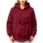 Kangaroo Pocket Cat Dog Hoodies For Women Autumn Winter Warm Outwear Sweatshirt Comfortable Street Style Trendy Fashion Tops