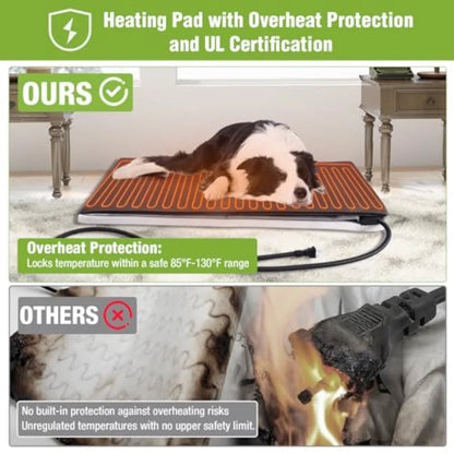 Large Heated Outdoor Dog House with Insulated Weatherproof Design Thermostat-Controlled Heating Pad Chew-Proof Metal Frame in B