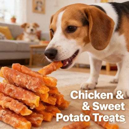 400g Chicken & Sweet Potato Dog Treats – Nutritious & Delicious, Helps Clean Teeth & Freshen Breath