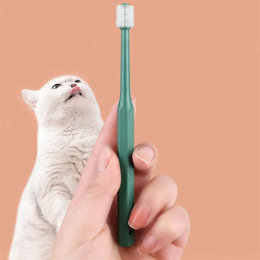 Soft Silicone Cat Toothbrush – Gentle Dental Cleaning Brush for Cat Mouth Care (Blue, White, Green) - Pet Suppie