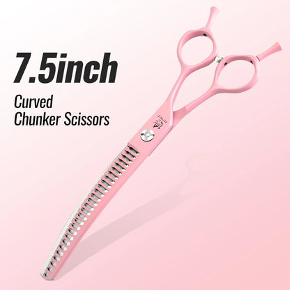 Fenice Dog Beauty Scissors Colorful 6.5/7/7.5 inch JP440C Professional Dog Grooming Scissors Curved Thinner Chunker Shears Tools