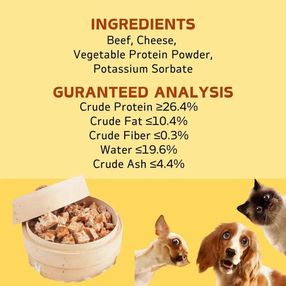 10.58oz/300g Snowflake Beef/Chicken Cubes/Slices, Chicken Salmon/Pumpkin Slices, All Natural Ingredients, Natural Dog Treats