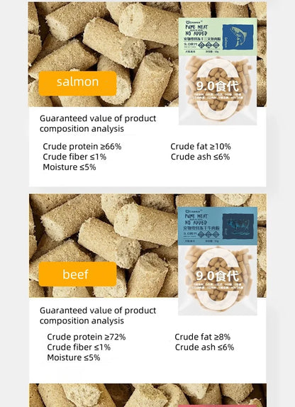 Cat Dog Snacks Freeze-dried Salmon Beef Rabbit Ostrich Meat Raw Bone Meat Mixed With Grain Protein Fresh Meat Pet Supplies