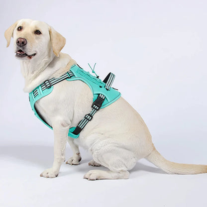 Reflective Dog Harness Tactical Training No Pull Medium Large Dog Vest Adjustable Safety Lead Military Running Pet Harnesses