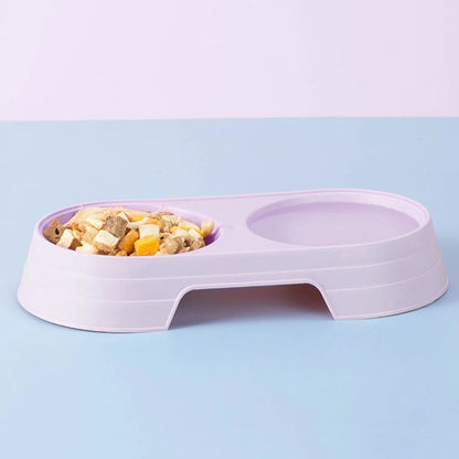 Double Pet Bowls 2 in 1 Candy Color Dog Food Water Feeder Pet Drinking Dish Feeder Cat Puppy Feeding Supplies Pet Accessories