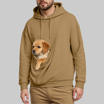 New Comfortable Sweater For Men Unisex Cat And Dog Bag Hooded Sweatshirt Pocket Pet Bag Holder Sweatshirt мужская одежда