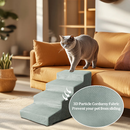 3/4/5 Steps Pet Dog Stairs Ramp High-Density Sponge Foam Dog Steps for Puppies Accessory for High Beds And Sofas