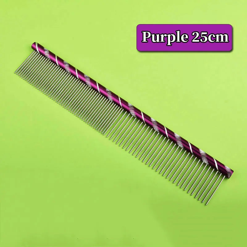 6 Colored Pet Dog Comb Straight Comb Cat Cleaning Brush 16/19/20/25cm Stainless Steel Lightweight Pets Cat Grooming Combs Dogs