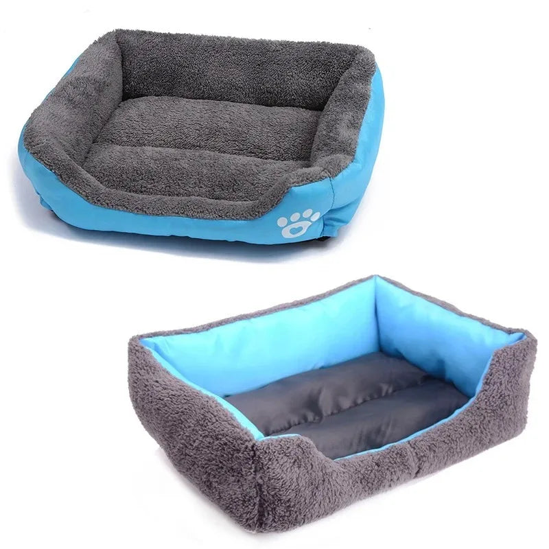 Large Winter Dog Bed Square Plush Cat Nest Kennel All Season Washable Dog Sofa Waterproof Mattress Cat Bed for Medium Dogs