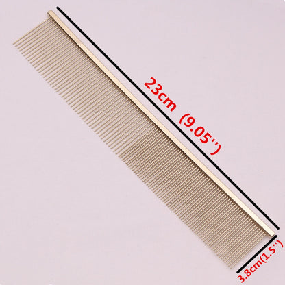 Copper Dog Grooming Combs Pet Boundary Knot Massage Tools Professional Salon Cat Hair Cleaning Crescent High Low Teeth 7817#