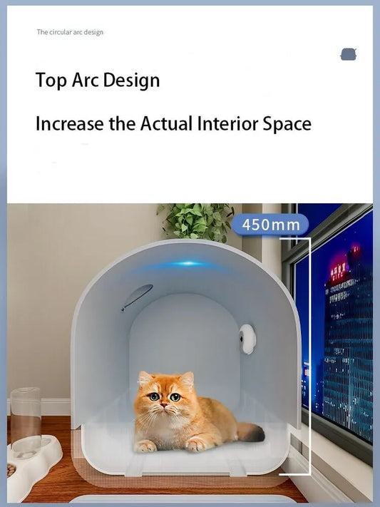 Fully Enclosed Smart Cat Litter Box – Extra Large Whole-House Deodorising & Sterilising Auto Cat Toilet - Pet Suppie