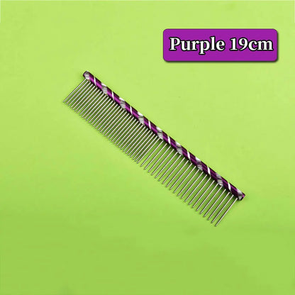 6 Colored Pet Dog Comb Straight Comb Cat Cleaning Brush 16/19/20/25cm Stainless Steel Lightweight Pets Cat Grooming Combs Dogs
