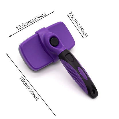 Pet Cleaning Product Essential Plastic Pet Hair Brush Needle Cat Dog Hair Cleaning Combs Hair Removers with Click Clean Button