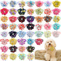 New 50PCS Flower Bowties For Dogs Fashion Dianomd Pet Dog Bow Tie Collar  Dog Pet Grooming Accessories For Small Dogs