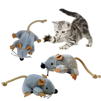 Interactive Cat Toys Plush Mice Playthings Gray Mouse Shape Kitten Toy for Indoor Cat Plush Mouse Cat Toys Cat Chew Toy