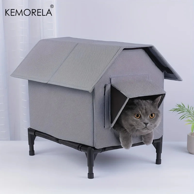 KEMORELA Winter Insulated Outdoor Cat House Foldable Oxford Cloth Warm Mat Shelter Easy Assembly Soft for Cats And Small Dogs